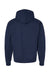 Hanes P170 Mens EcoSmart Print Pro XP Pill Resistant Hooded Sweatshirt Hoodie w/ Pouch Pocket Athletic Navy Blue Flat Back