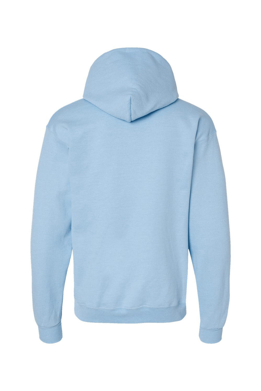 Hanes P170 Mens EcoSmart Print Pro XP Pill Resistant Hooded Sweatshirt Hoodie w/ Pouch Pocket Light Blue Flat Back