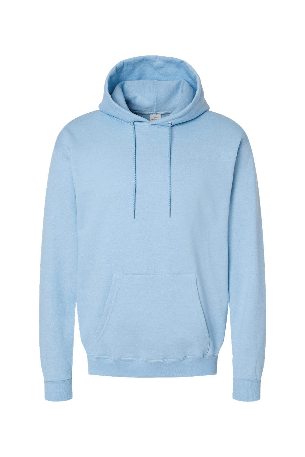 Hanes P170 Mens EcoSmart Print Pro XP Pill Resistant Hooded Sweatshirt Hoodie w/ Pouch Pocket Light Blue Flat Front