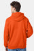 Hanes P170 Mens EcoSmart Print Pro XP Pill Resistant Hooded Sweatshirt Hoodie w/ Pouch Pocket Orange Model Back