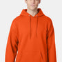 Hanes Mens EcoSmart Print Pro XP Pill Resistant Hooded Sweatshirt Hoodie w/ Pouch Pocket - Orange