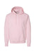 Hanes P170 Mens EcoSmart Print Pro XP Pill Resistant Hooded Sweatshirt Hoodie w/ Pouch Pocket Pale Pink Flat Front