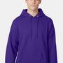 Hanes Mens EcoSmart Print Pro XP Pill Resistant Hooded Sweatshirt Hoodie w/ Pouch Pocket - Purple