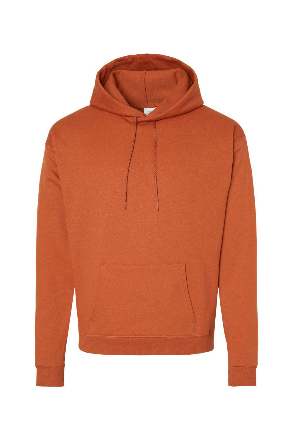 Hanes P170 Mens EcoSmart Print Pro XP Pill Resistant Hooded Sweatshirt Hoodie w/ Pouch Pocket Texas Orange Flat Front