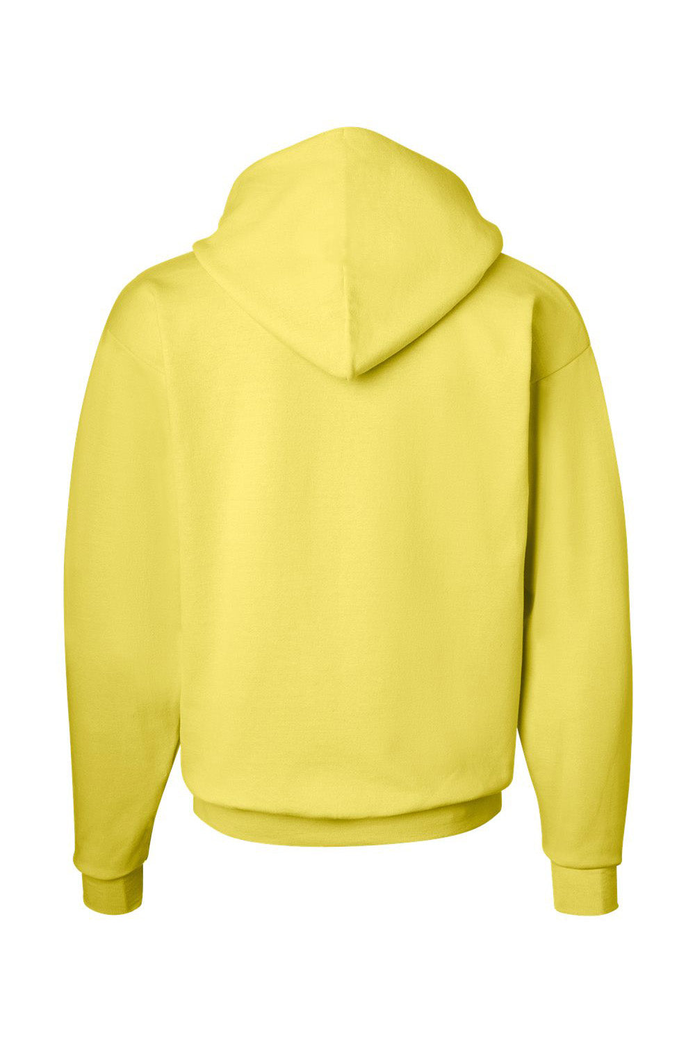 Hanes P170 Mens EcoSmart Print Pro XP Pill Resistant Hooded Sweatshirt Hoodie w/ Pouch Pocket Yellow Flat Back