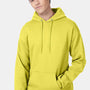 Hanes Mens EcoSmart Print Pro XP Pill Resistant Hooded Sweatshirt Hoodie w/ Pouch Pocket - Yellow