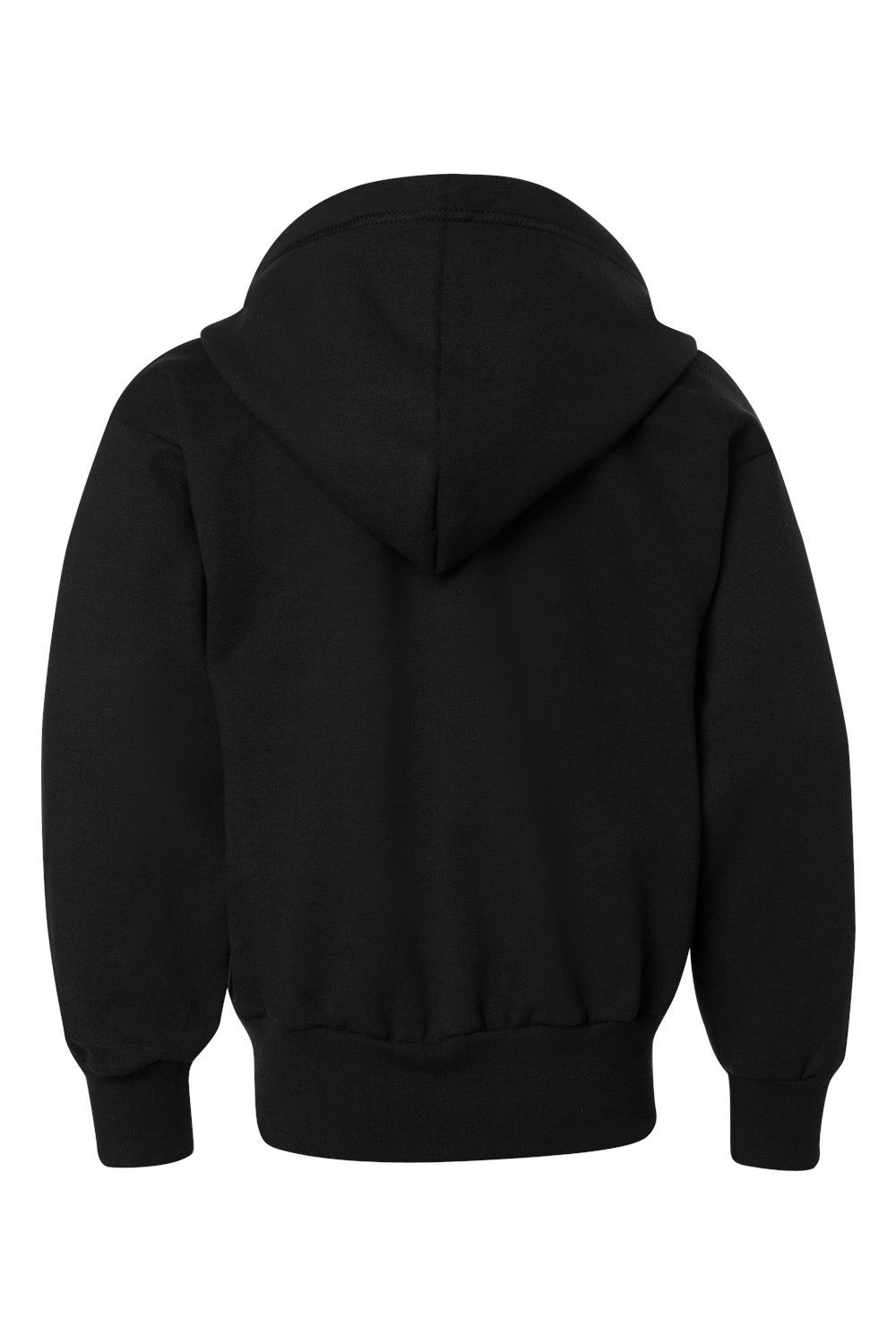 Hanes P480 Youth EcoSmart Print Pro XP Pill Resistant Full Zip Hooded Sweatshirt Hoodie w/ Pockets Black Flat Back