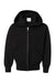 Hanes P480 Youth EcoSmart Print Pro XP Pill Resistant Full Zip Hooded Sweatshirt Hoodie w/ Pockets Black Flat Front