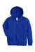 Hanes P480 Youth EcoSmart Print Pro XP Pill Resistant Full Zip Hooded Sweatshirt Hoodie w/ Pockets Deep Royal Blue Flat Front