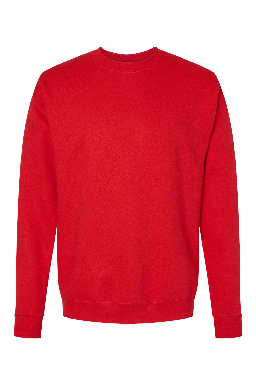 Hanes RS160 Mens Perfect Sweats Crewneck Sweatshirt Athletic Red Flat Front