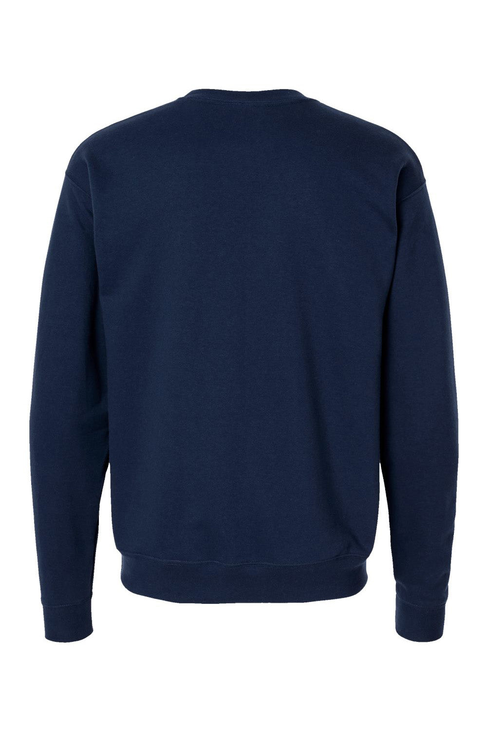 Hanes RS160 Mens Perfect Sweats Crewneck Sweatshirt Navy Blue Flat Back