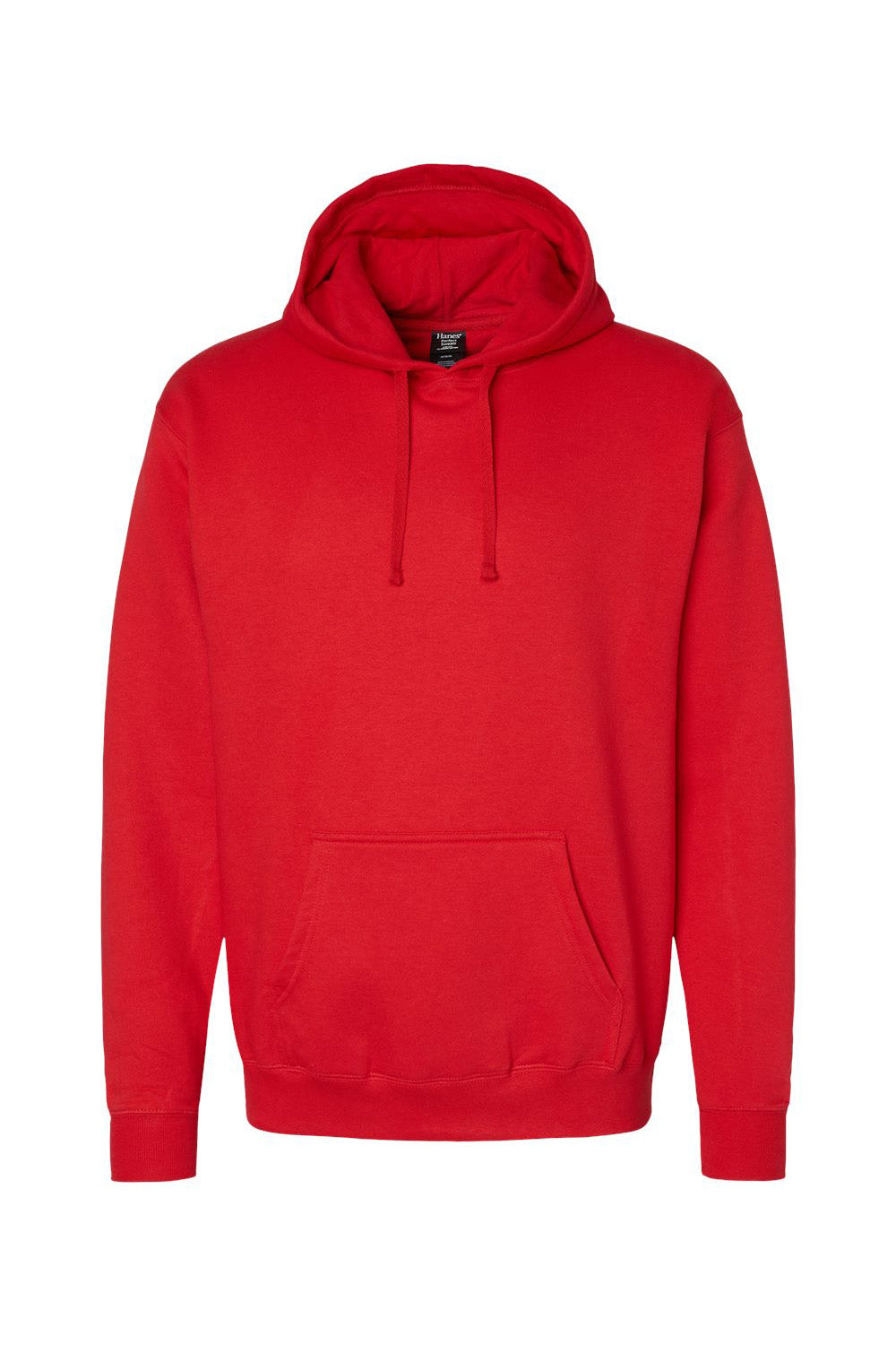 Hanes RS170 Mens Perfect Sweats Hooded Sweatshirt Hoodie w/ Pouch Pocket Athletic Red Flat Front