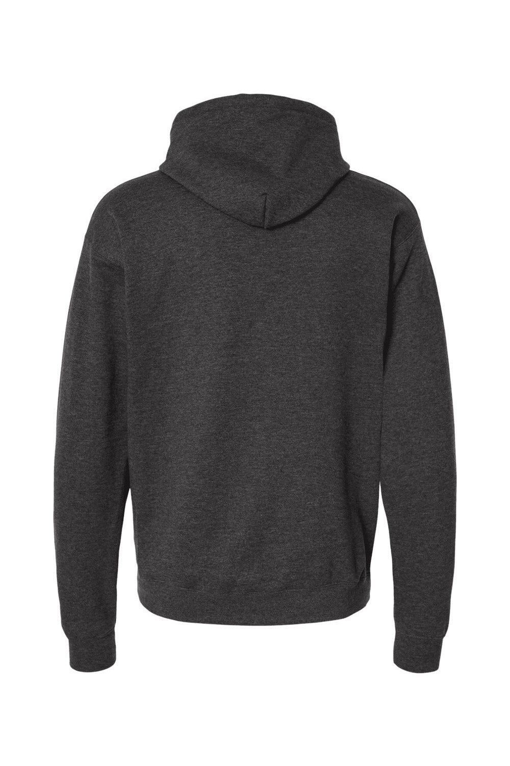 Hanes RS170 Mens Perfect Sweats Hooded Sweatshirt Hoodie w/ Pouch Pocket Heather Charcoal Grey Flat Back