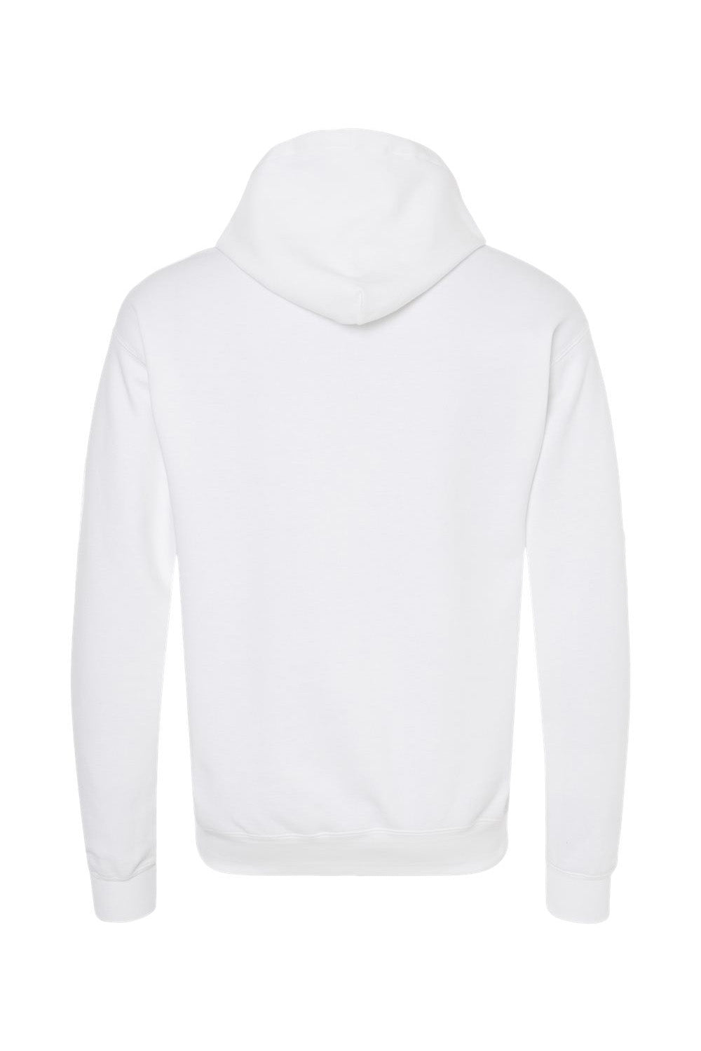 Hanes RS170 Mens Perfect Sweats Hooded Sweatshirt Hoodie w/ Pouch Pocket White Flat Back