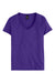 Hanes S04V Womens Nano-T Short Sleeve V-Neck T-Shirt Purple Flat Front