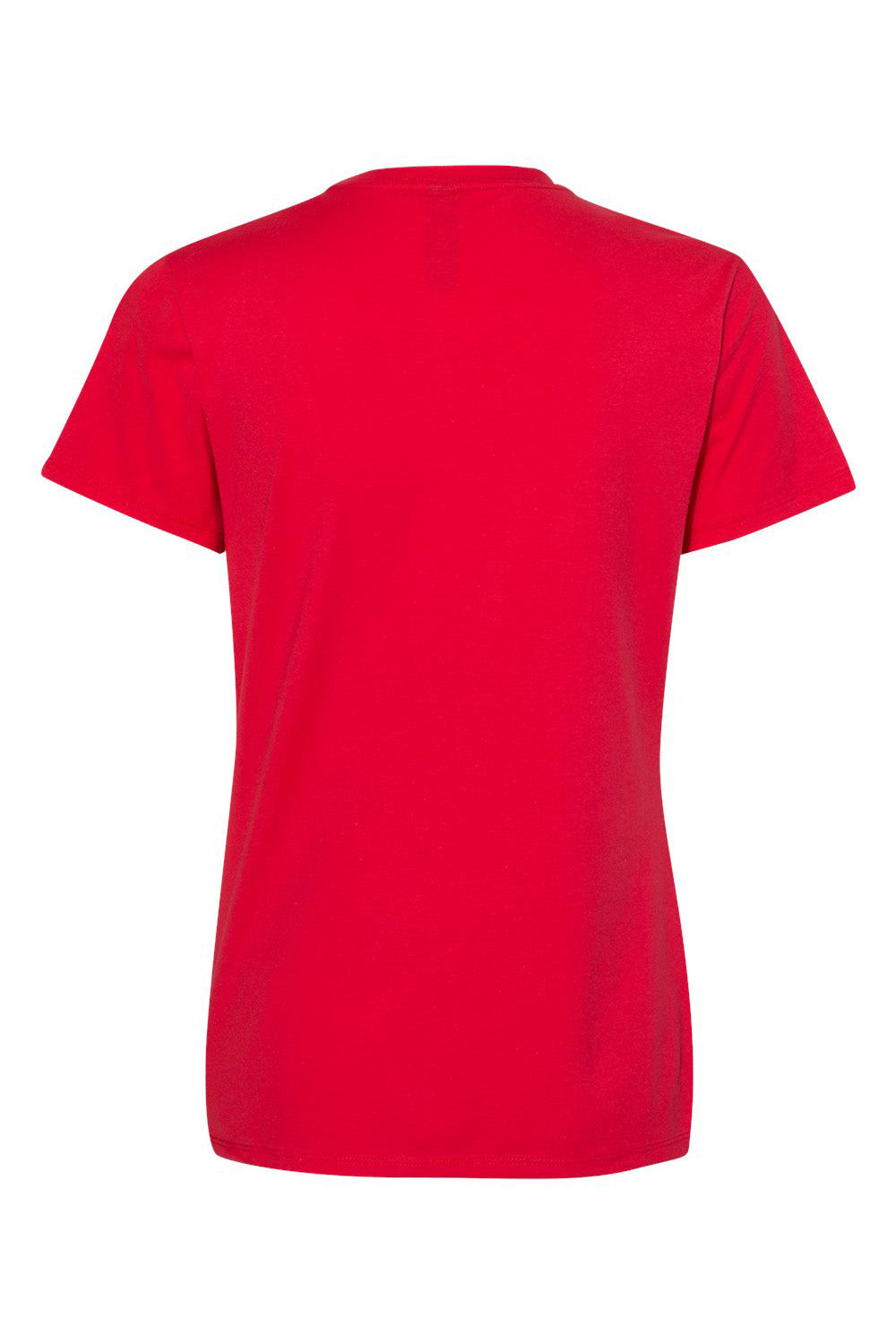 Hanes SL04 Womens Nano-T Short Sleeve Crewneck T-Shirt Athletic Red Flat Back