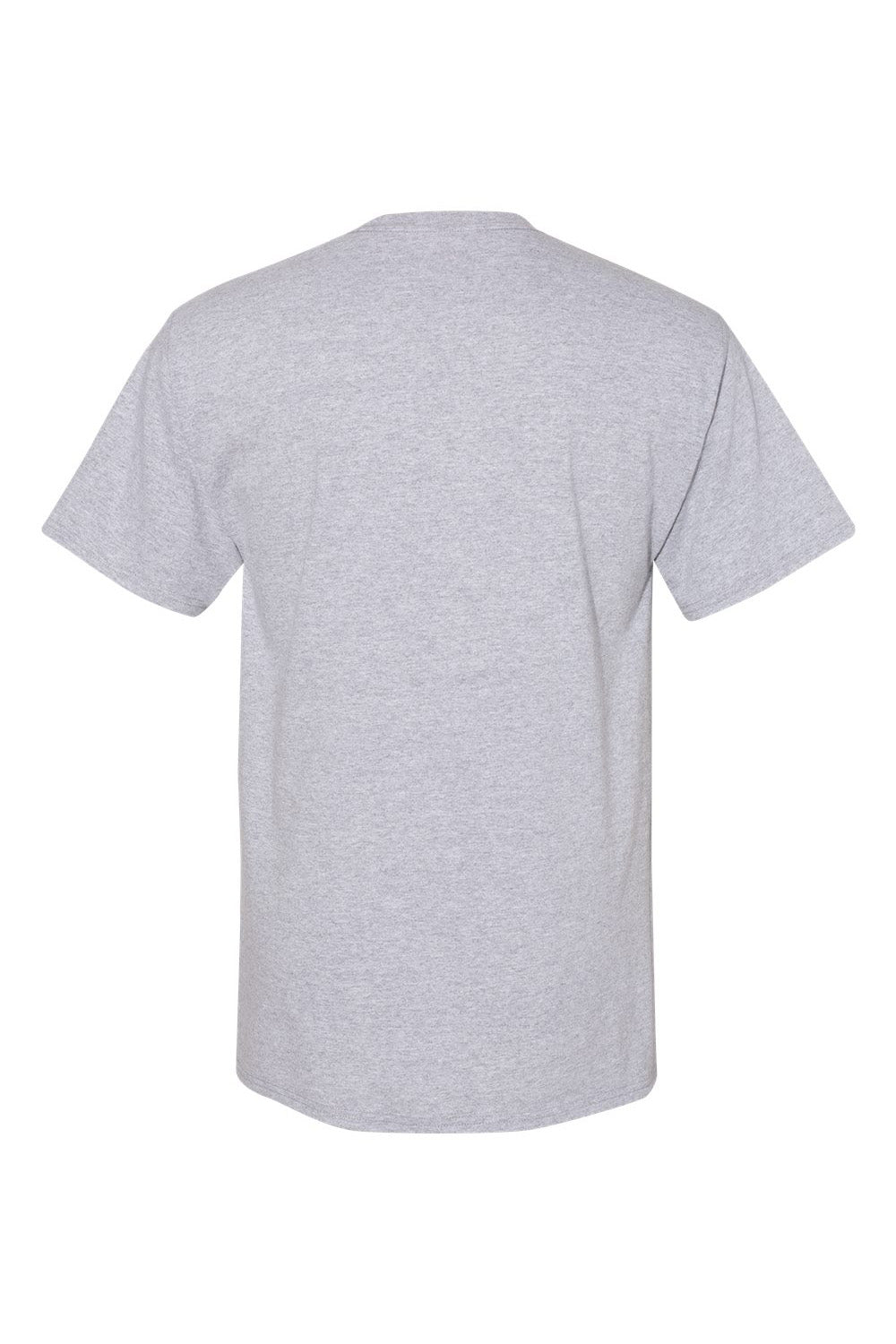 Hanes W110 Mens Workwear UPF 50+ Short Sleeve Crewneck T-Shirt w/ Pocket Light Steel Grey Flat Back