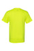 Hanes W110 Mens Workwear UPF 50+ Short Sleeve Crewneck T-Shirt w/ Pocket Safety Green Flat Back