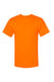 Hanes W110 Mens Workwear UPF 50+ Short Sleeve Crewneck T-Shirt w/ Pocket Safety Orange Flat Front