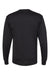 Hanes W120 Mens Workwear UPF 50+ Long Sleeve Crewneck T-Shirt w/ Pocket Black Flat Back