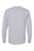 Hanes W120 Mens Workwear UPF 50+ Long Sleeve Crewneck T-Shirt w/ Pocket Light Steel Grey Flat Back