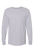 Hanes W120 Mens Workwear UPF 50+ Long Sleeve Crewneck T-Shirt w/ Pocket Light Steel Grey Flat Front