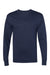 Hanes W120 Mens Workwear UPF 50+ Long Sleeve Crewneck T-Shirt w/ Pocket Navy Blue Flat Front