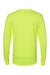 Hanes W120 Mens Workwear UPF 50+ Long Sleeve Crewneck T-Shirt w/ Pocket Safety Green Flat Back