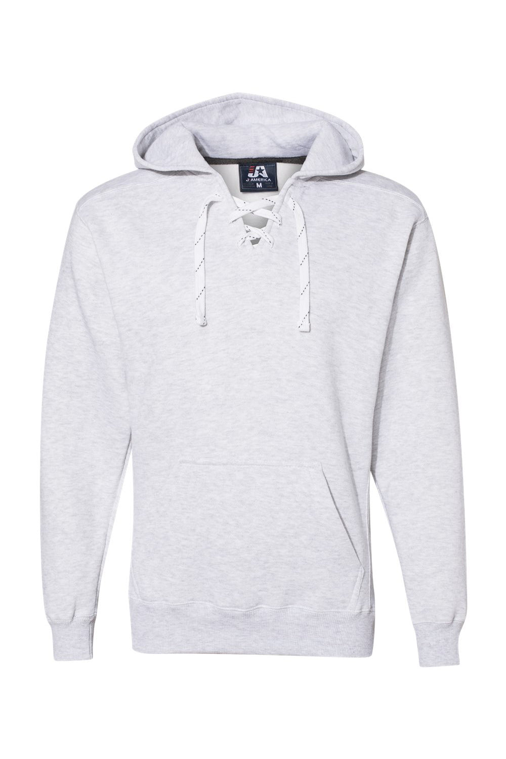 J America JA8830/8830 Mens Sport Lace Hooded Sweatshirt Hoodie w/ Pouch Pocket Ash Grey Flat Front