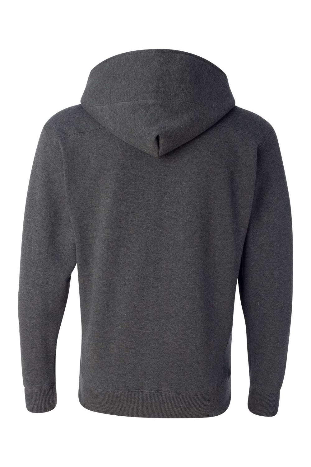 J America JA8830/8830 Mens Sport Lace Hooded Sweatshirt Hoodie w/ Pouch Pocket Heather Charcoal Grey Flat Back