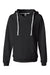 J America JA8836/8836 Womens Sydney Sueded Fleece Hooded Sweatshirt Hoodie w/ Pouch Pocket Black Flat Front