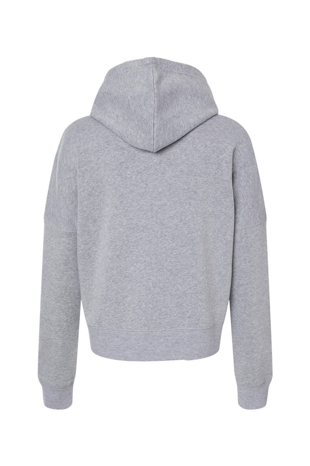 J America 8853JA Womens Cropped Hooded Sweatshirt Hoodie Grey Triblend Flat Back