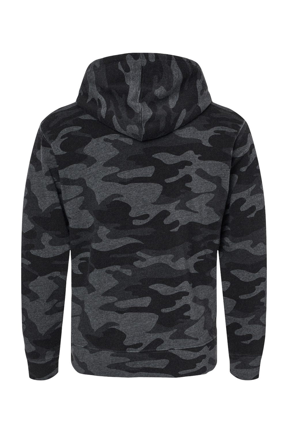 J America JA8871/8871 Mens Fleece Hooded Sweatshirt Hoodie w/ Pouch Pocket Black Camo Flat Back