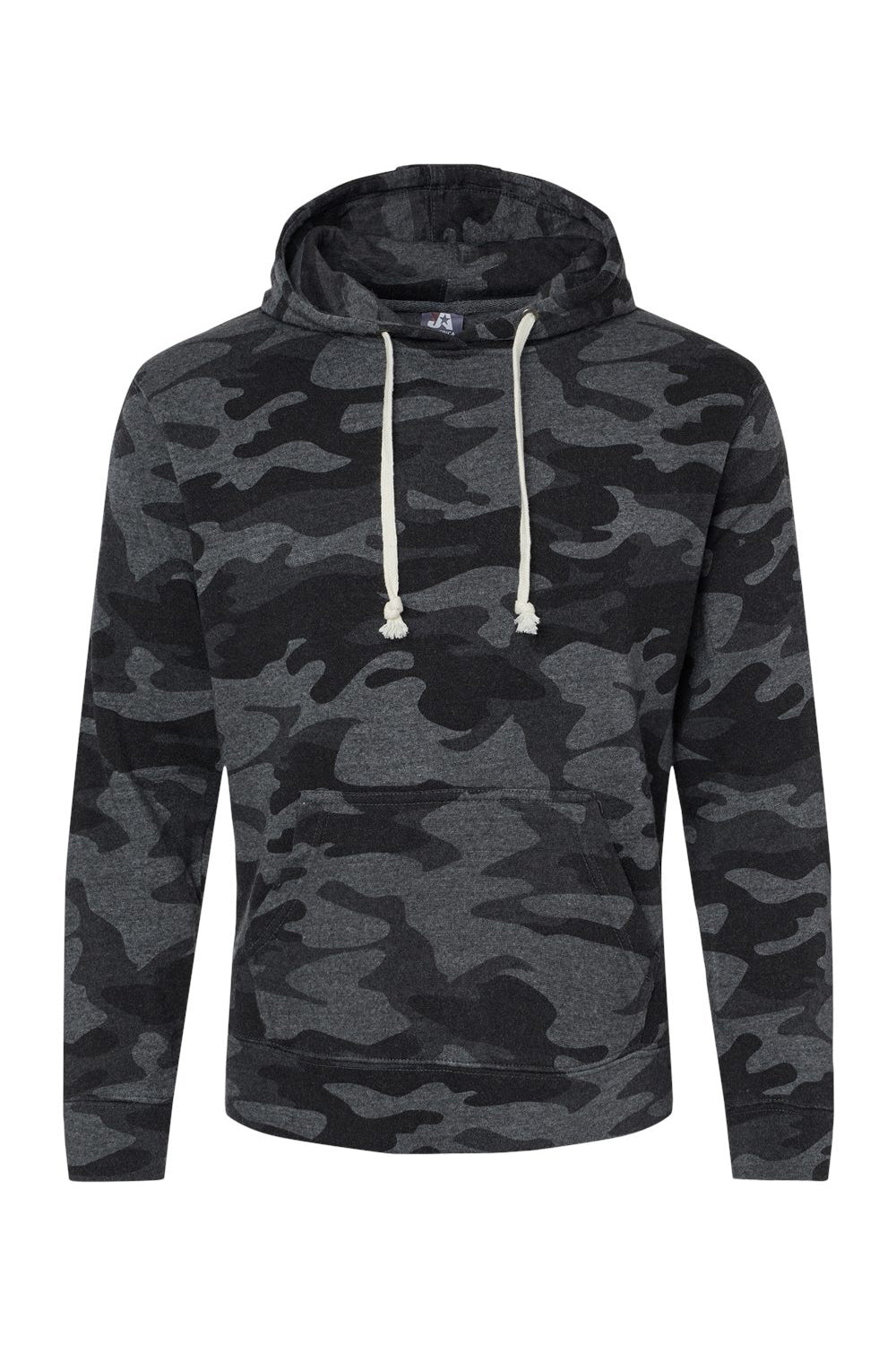 J America JA8871/8871 Mens Fleece Hooded Sweatshirt Hoodie w/ Pouch Pocket Black Camo Flat Front