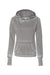 J America JA8912/8912 Womens Zen Burnout Fleece Hooded Sweatshirt Hoodie w/ Pouch Pocket Cement Grey Flat Front