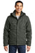 Port Authority J302 Mens Herringbone 3-in-1 Waterproof Full Zip Hooded Jacket Spruce Green Model Front