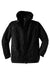 Port Authority J304 Mens All Season II Waterproof Full Zip Hooded Jacket Black Flat Front