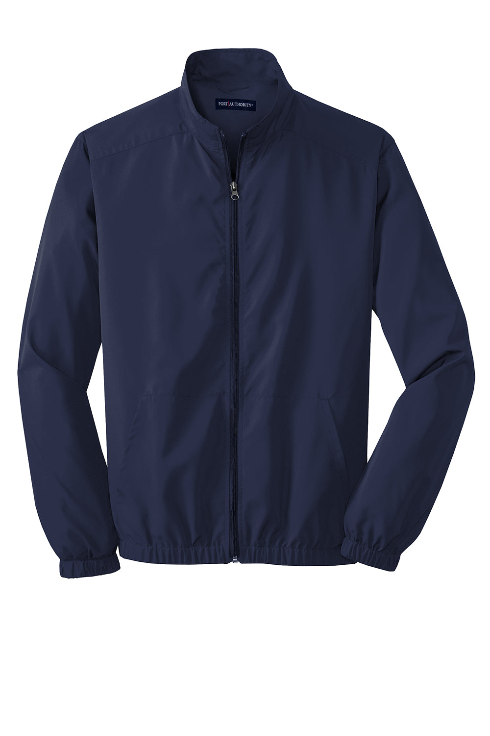 Port Authority J305 Mens Essential Water Resistant Full Zip Jacket True Navy Blue Flat Front