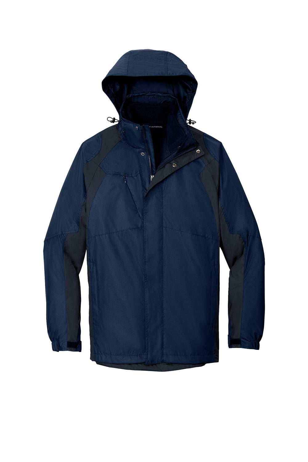 Port Authority J310 Mens Ranger 3-in-1 Waterproof Full Zip Hooded Jacket Insignia Blue/Navy Blue Flat Front