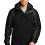 Port Authority Mens Ranger 3-in-1 Waterproof Full Zip Hooded Jacket - Black/Ink Grey