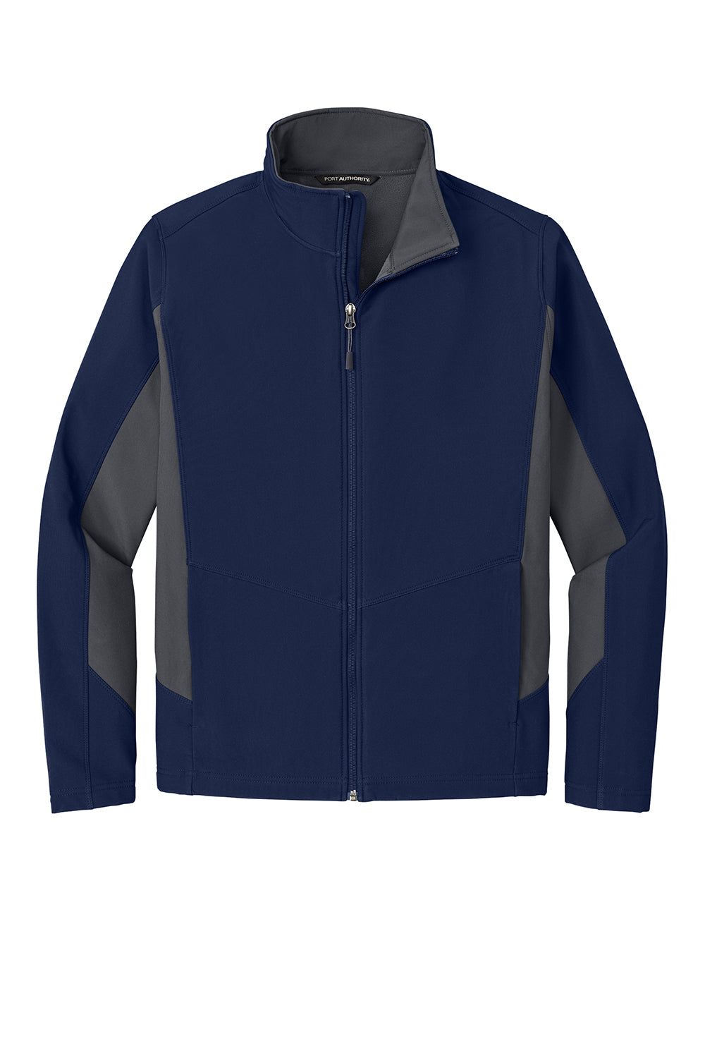 Port Authority J318/TLJ318 Mens Core Wind & Water Resistant Full Zip Jacket Dress Navy Blue/Battleship Grey Flat Front