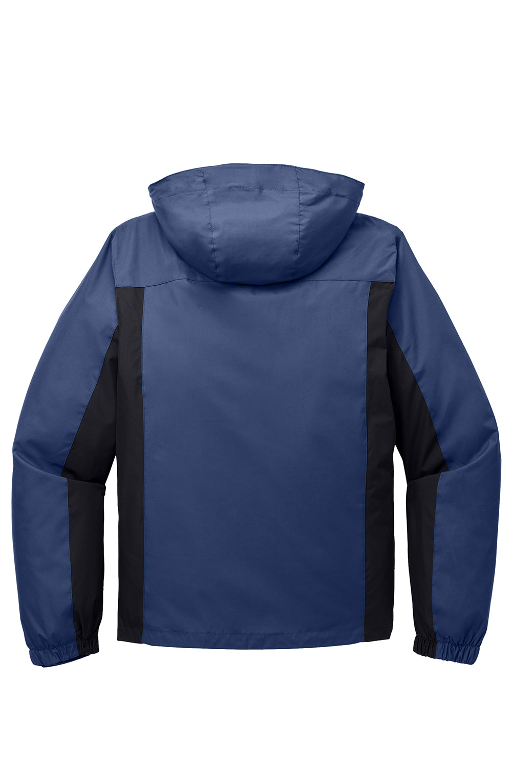 Port Authority J321 Mens 3-in-1 Wind & Water Resistant Full Zip Hooded Jacket Admiral Blue/Black/Magnet Grey Flat Back