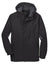 Port Authority J322 Mens Cascade Waterproof Full Zip Hooded Jacket Black/Magnet Grey Flat Front