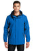 Port Authority J322 Mens Cascade Waterproof Full Zip Hooded Jacket Imperial Blue/Black Model Front