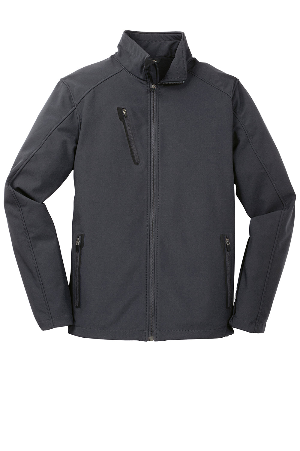 Port Authority J324 Mens Welded Wind & Water Resistant Full Zip Jacket Battleship Grey Flat Front