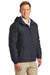 Port Authority J327 Mens Charger Wind & Water Resistant Full Zip Hooded Jacket Battleship Grey Model 3q