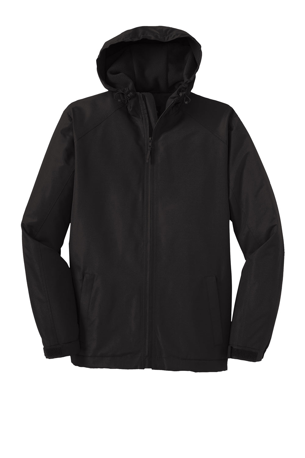 Port Authority J327 Mens Charger Wind & Water Resistant Full Zip Hooded Jacket True Black Flat Front