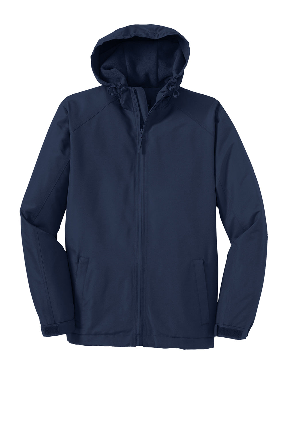 Port Authority J327 Mens Charger Wind & Water Resistant Full Zip Hooded Jacket True Navy Blue Flat Front