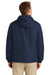 Port Authority J327 Mens Charger Wind & Water Resistant Full Zip Hooded Jacket True Navy Blue Model Back