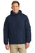 Port Authority J327 Mens Charger Wind & Water Resistant Full Zip Hooded Jacket True Navy Blue Model Front